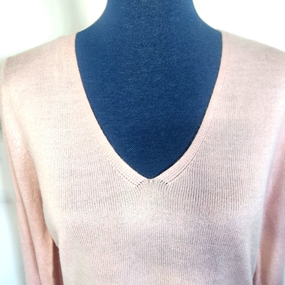 Miss Selfridge Ballerina Pink Bell Sleeves Tie Back Sweater - Picture 7 of 12